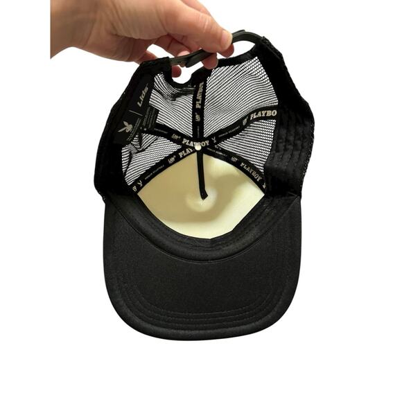 Lids Playboy Logo Mesh Snapback Trucker Hat Cap Adjustable - Picture 6 of 7